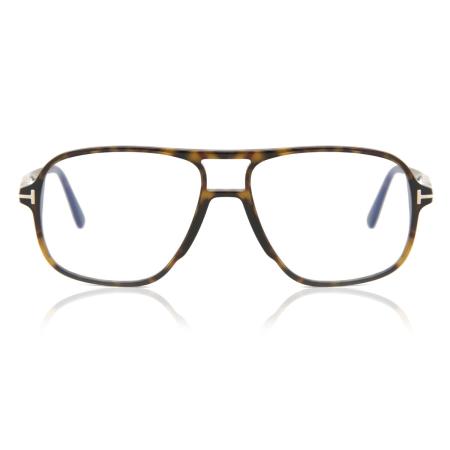 Tom Ford FT5737-B 052 Blauw-Light Block Tortoiseshell Heren Bril