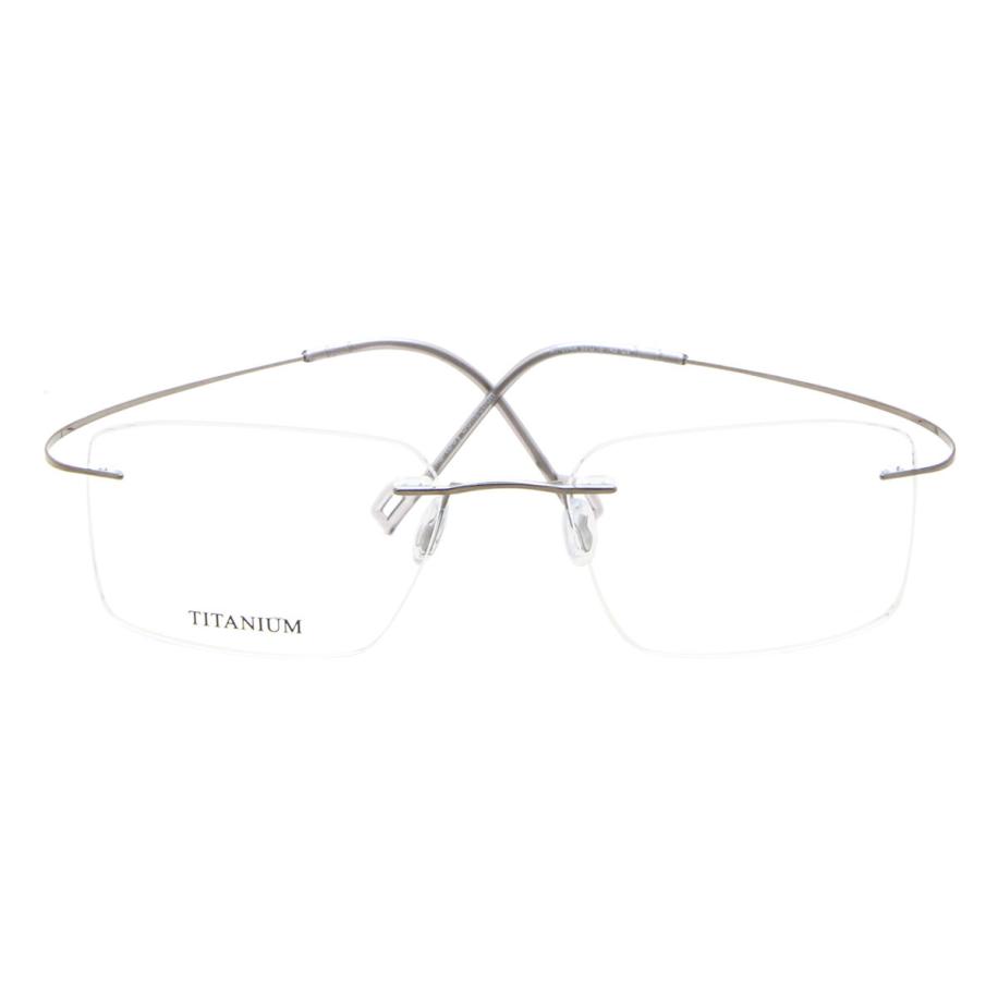 Heren Rechthoek Randloos Titanium Gunmetal Bril - Anti-Blauwlichtglazen - SmartBuy Collection