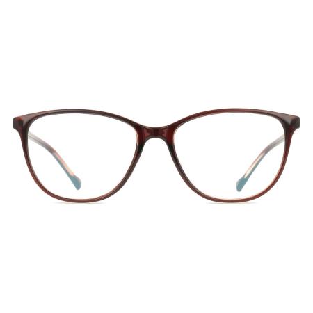 Heren Ovaal Volledige rand Plastic Bruin Bril - Anti-Blauwlichtglazen - SmartBuy Collection