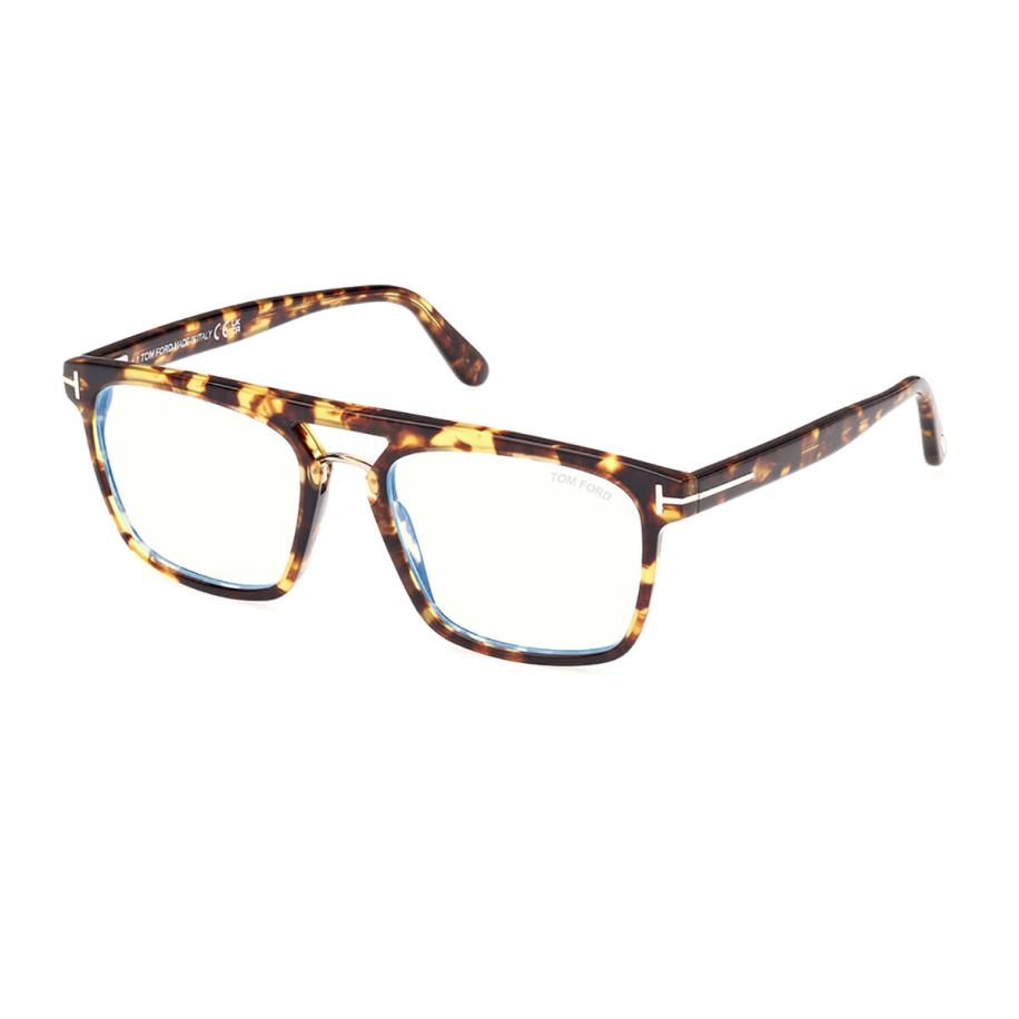 Tom Ford FT5942-B 53 Blauw-Light Block Tortoiseshell Heren Bril