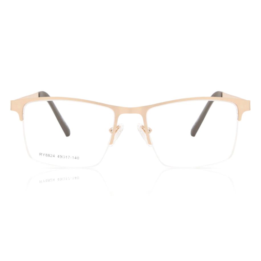 Heren Vierkant Semi Randloos Metaal Rose-Goud Bril - Anti-Blauwlichtglazen - SmartBuy Collection