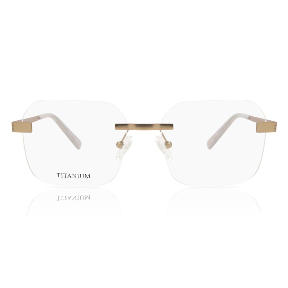 Heren Vierkant Randloos Titanium Goud Bril - Anti-Blauwlichtglazen - SmartBuy Collection