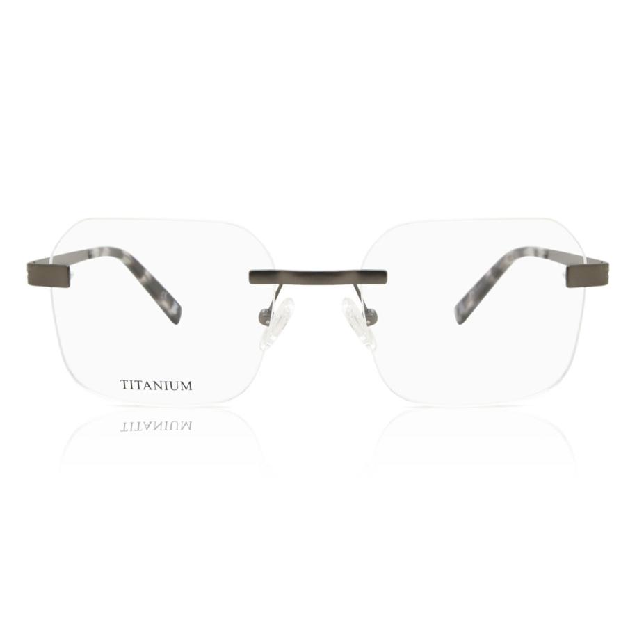 Heren Vierkant Randloos Titanium Grijs Bril - Anti-Blauwlichtglazen - SmartBuy Collection
