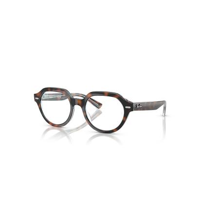 Ray-Ban Gina Optics Donker Havana Op Multicolor montuur Helder glazen Gepolariseerd 49-20