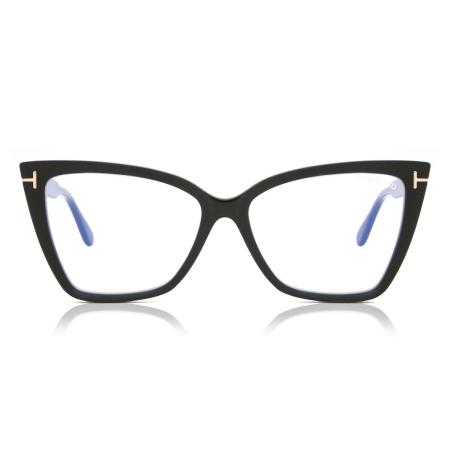 Tom Ford FT5844-B 005 Blauw-Light Block Zwart Dames Bril