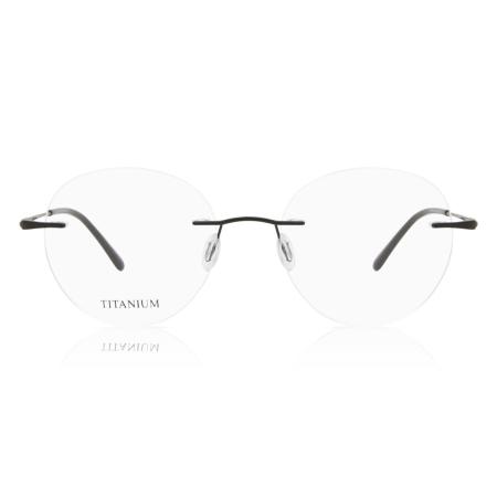Heren Rond Randloos Titanium Zwart Bril - Anti-Blauwlichtglazen - SmartBuy Collection