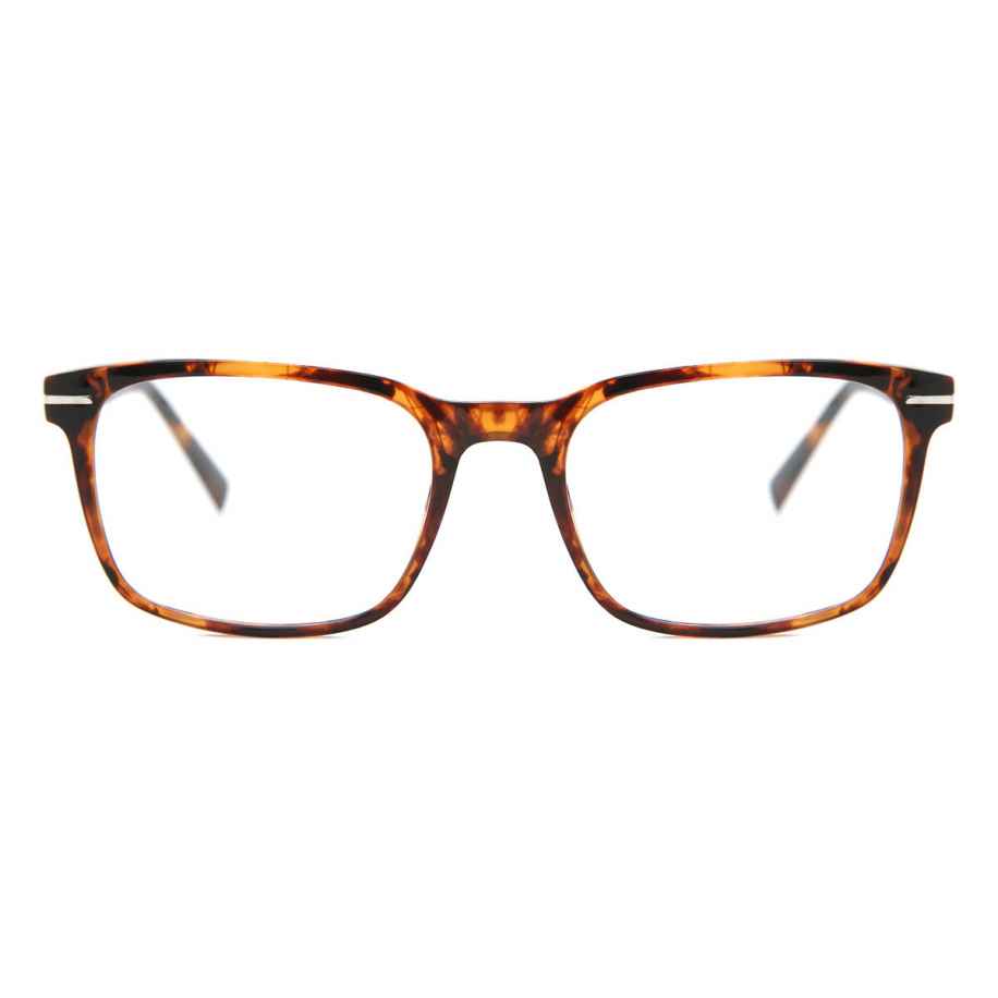 Heren Vierkant Volledige rand Plastic Tortoiseshell Bril - Anti-Blauwlichtglazen - SmartBuy Collection