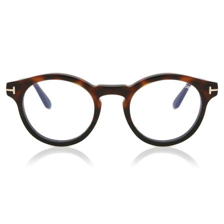 Tom Ford FT5887-B Blauw-Light Block 005 Tortoiseshell Heren Bril
