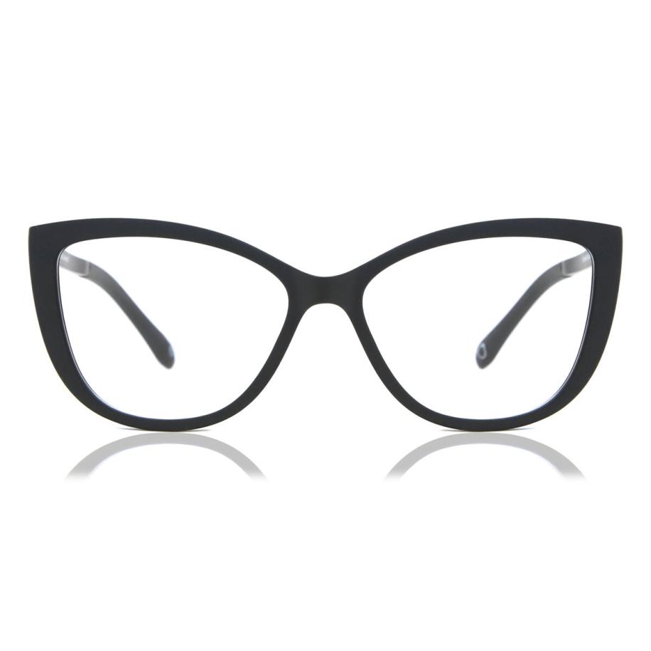Dames Cat-eye Clip-On TR90 Zwart Bril - Anti-Blauwlichtglazen - SmartBuy Collection