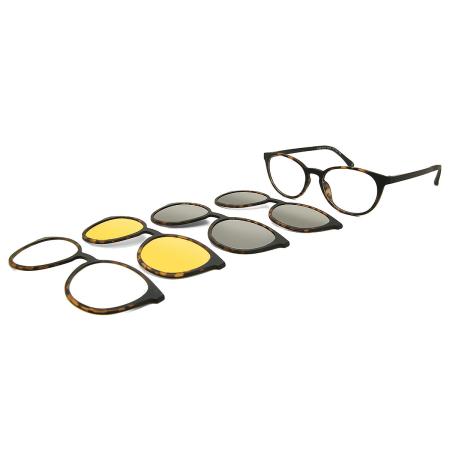 Heren Ovaal Clip-On Plastic Tortoiseshell Bril - Anti-Blauwlichtglazen - SmartBuy Collection
