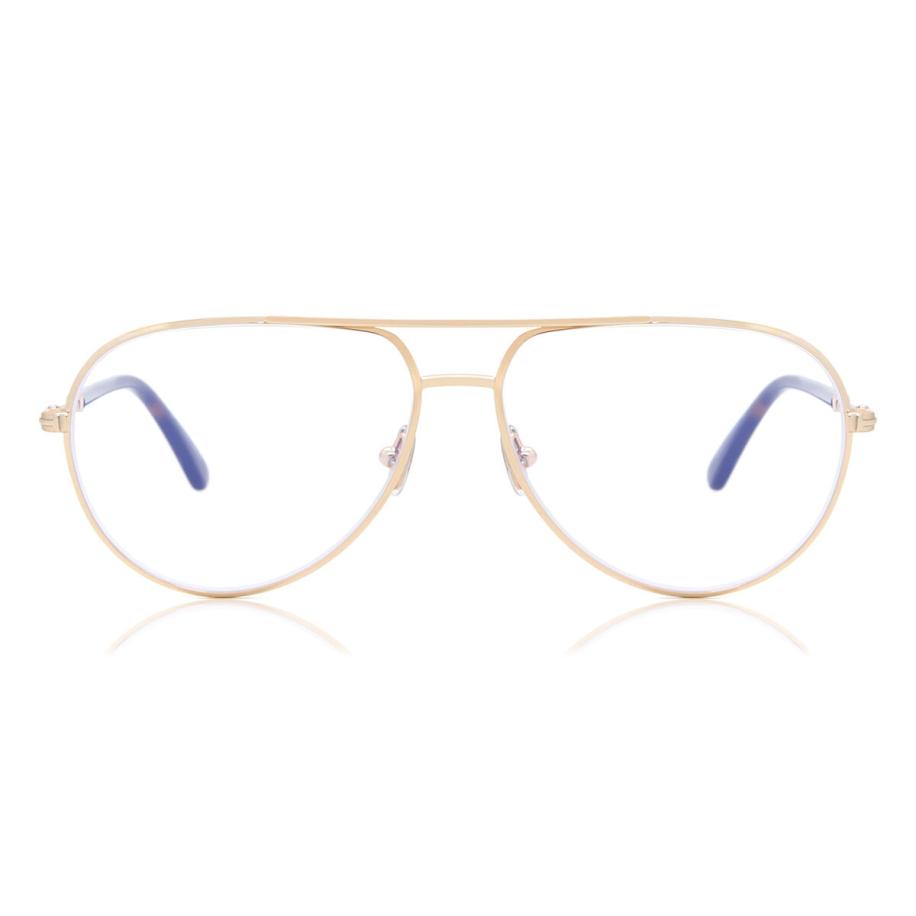 Tom Ford FT5829-B 28 Blauw-Light Block Rose-Goud Heren Bril