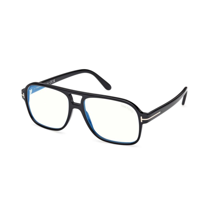 Tom Ford FT6058-B 1 Blauw-Light Block Zwart Heren Bril