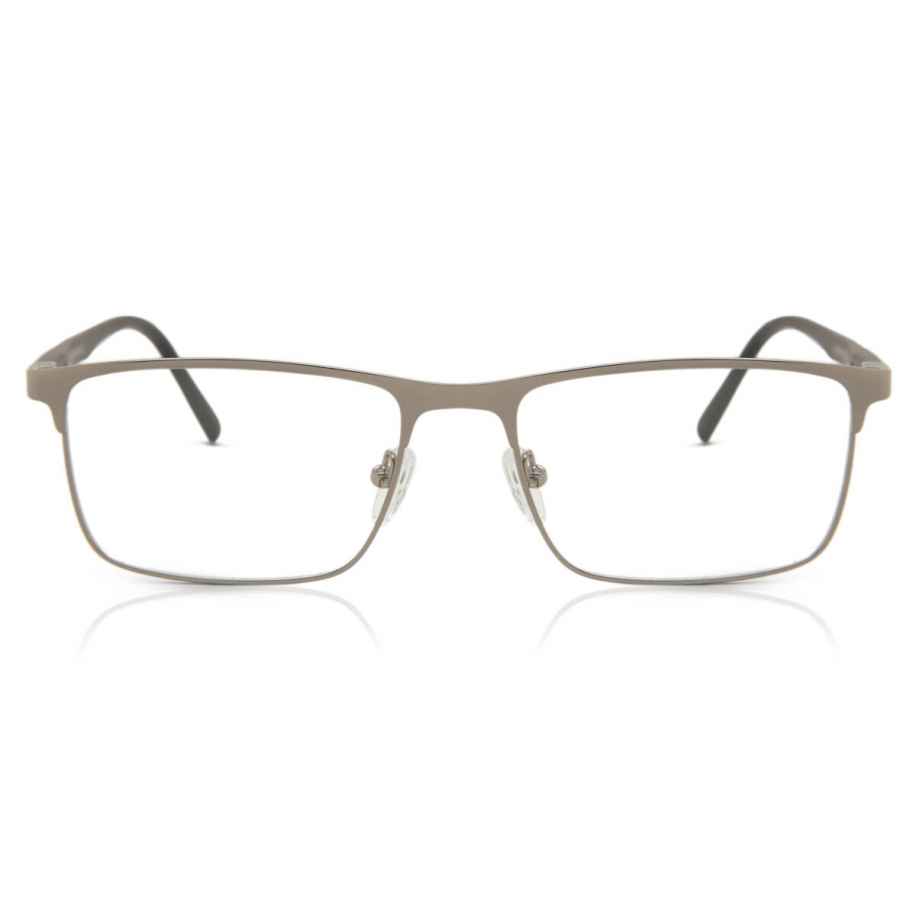 Heren Rechthoek Volledige rand Metaal Zilver Bril - Anti-Blauwlichtglazen - SmartBuy Collection