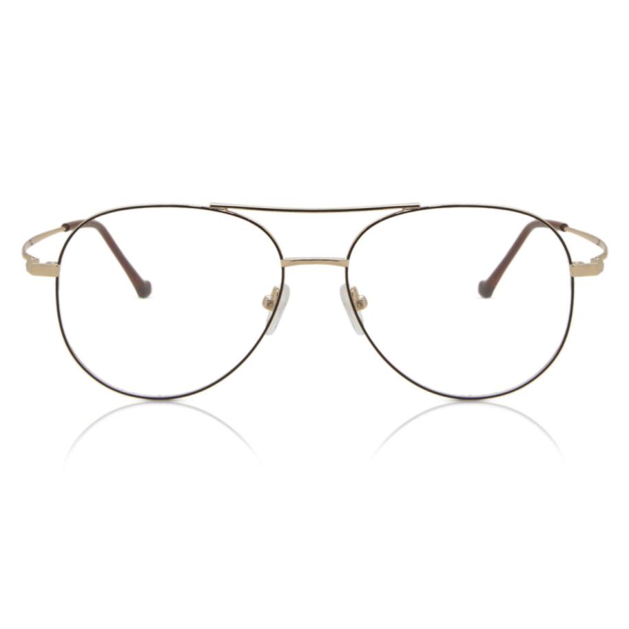 Heren Piloot Volledige rand Metaal Bruin Bril - Anti-Blauwlichtglazen - SmartBuy Collection