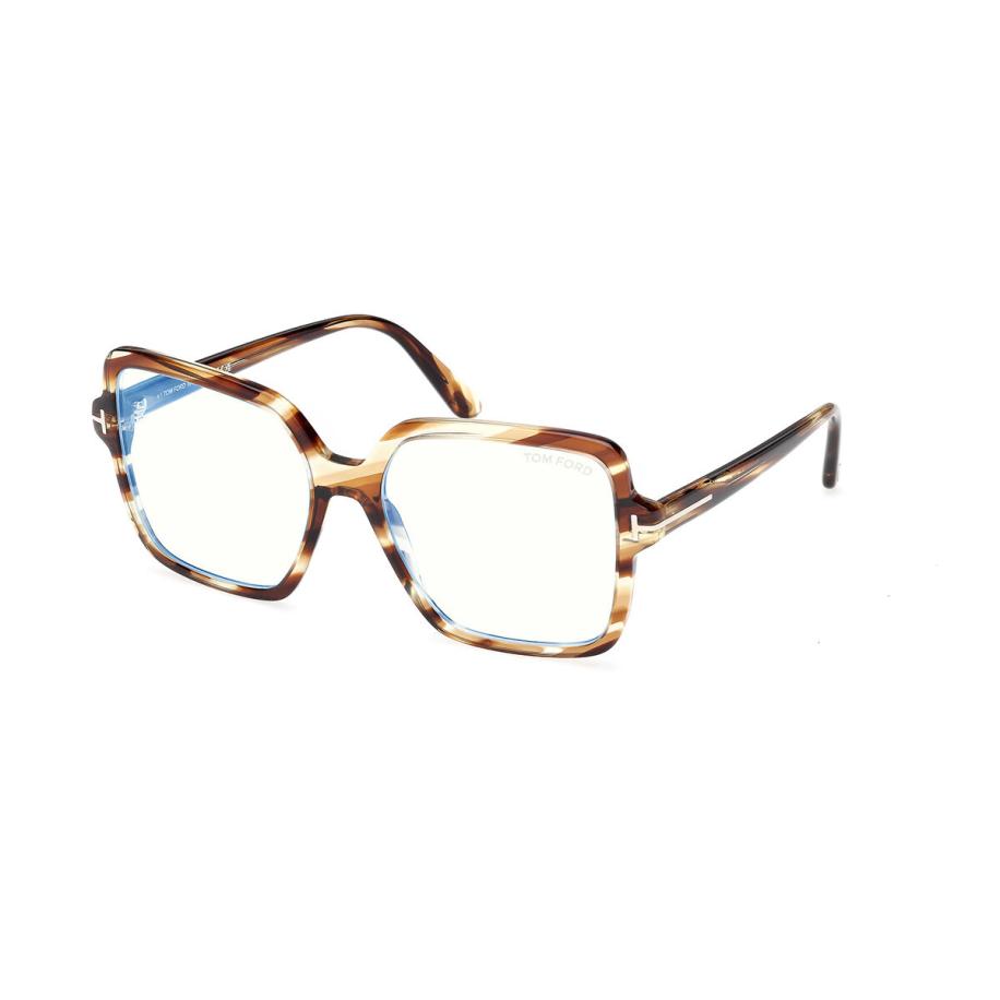 Tom Ford FT6063-B 55 Blauw-Light Block Tortoiseshell Dames Bril