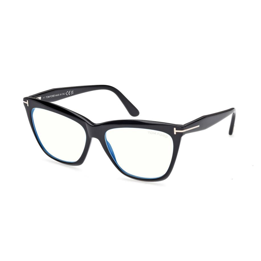 Tom Ford FT6064-B 1 Blauw-Light Block Zwart Dames Bril