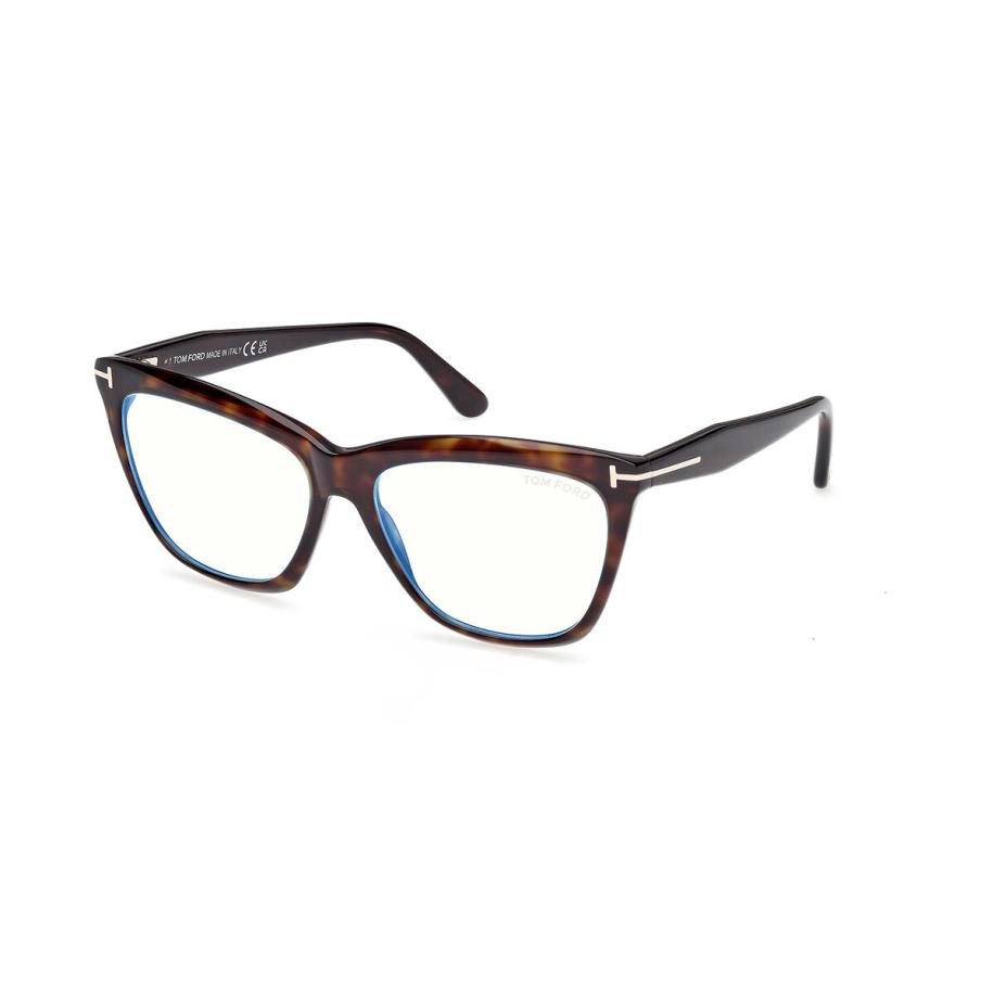 Tom Ford FT6064-B 52 Blauw-Light Block Tortoiseshell Dames Bril
