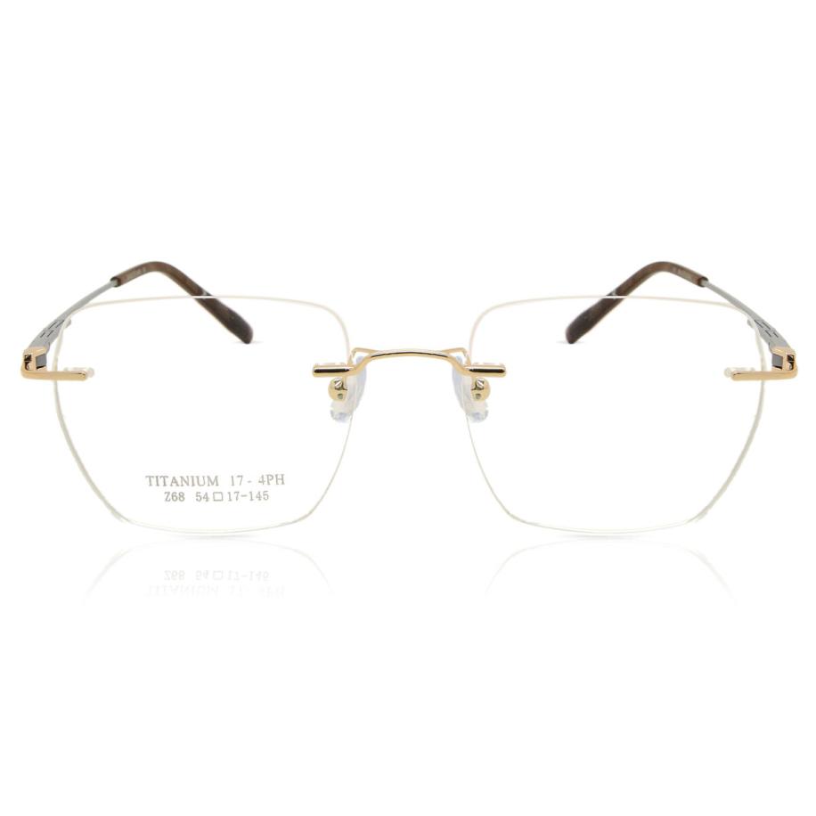 Heren Vierkant Randloos Titanium Goud Bril - Anti-Blauwlichtglazen - SmartBuy Collection