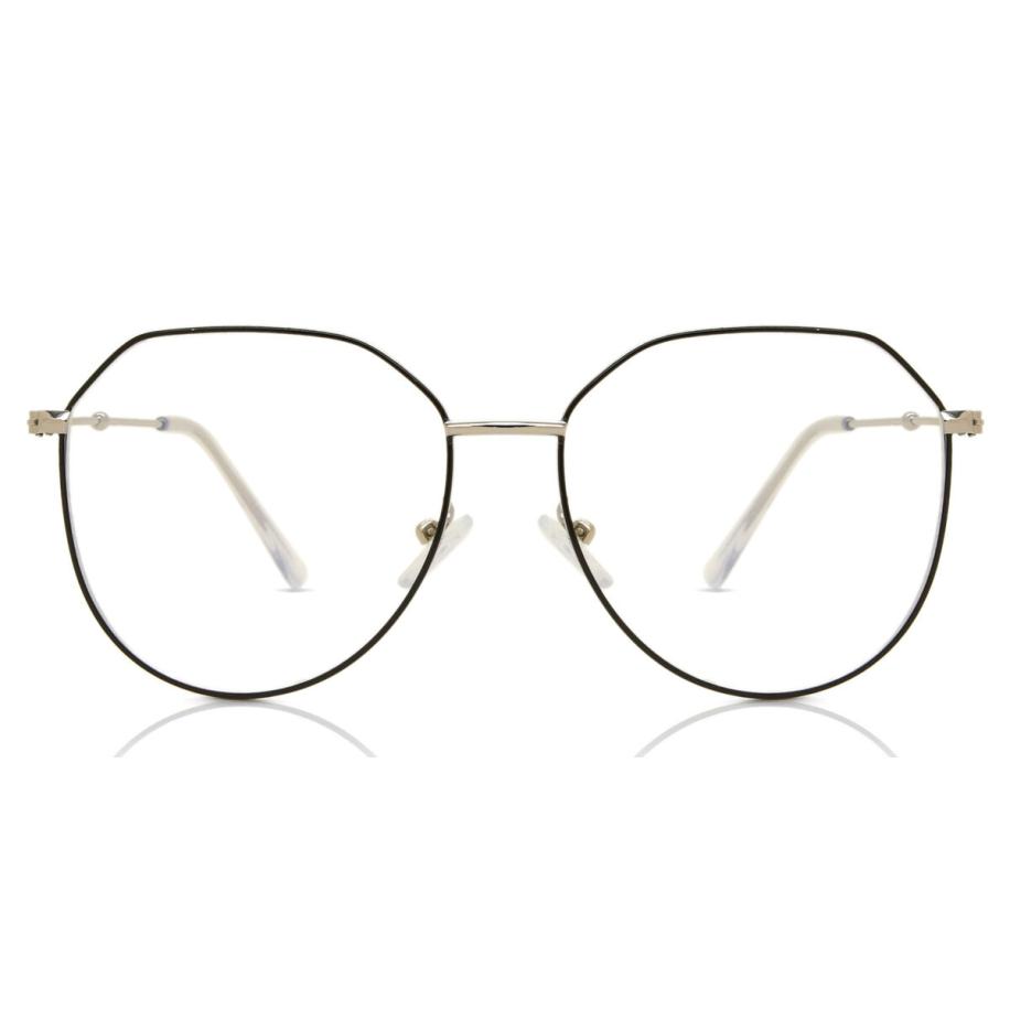 Heren Ovaal Volledige rand Metaal Zilver Bril - Anti-Blauwlichtglazen - SmartBuy Collection