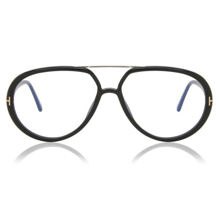 Tom Ford FT5838-B Blauw-Light Block 001 Zwart Heren Bril