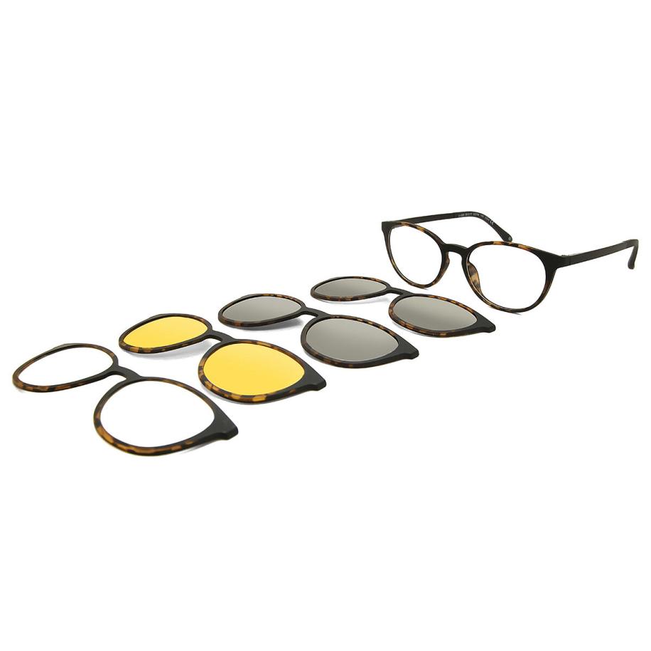 Heren Ovaal Clip-On Plastic Tortoiseshell Bril - Anti-Blauwlichtglazen - SmartBuy Collection