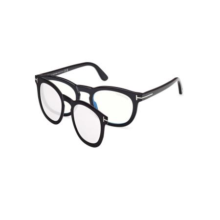 Tom Ford FT5993-B with Clip-On 005 Blauw-Light Block Zwart Heren Bril