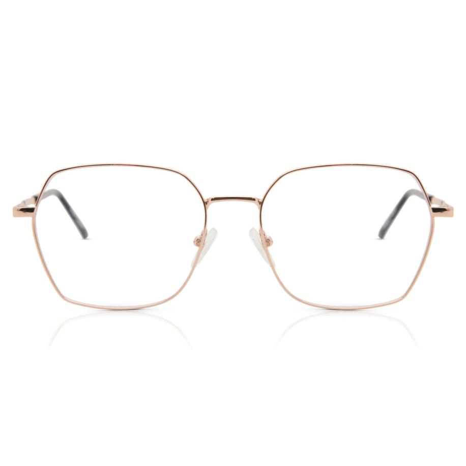 Dames Geometric Volledige rand Metaal Rose-Goud Bril - Anti-Blauwlichtglazen - SmartBuy Collection