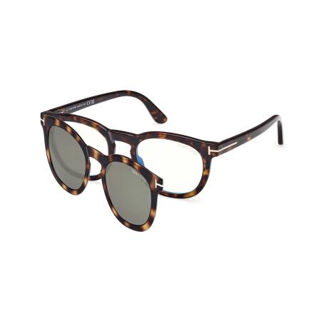 Tom Ford FT5993-B with Clip-On 052 Blauw-Light Block Tortoiseshell Heren Bril