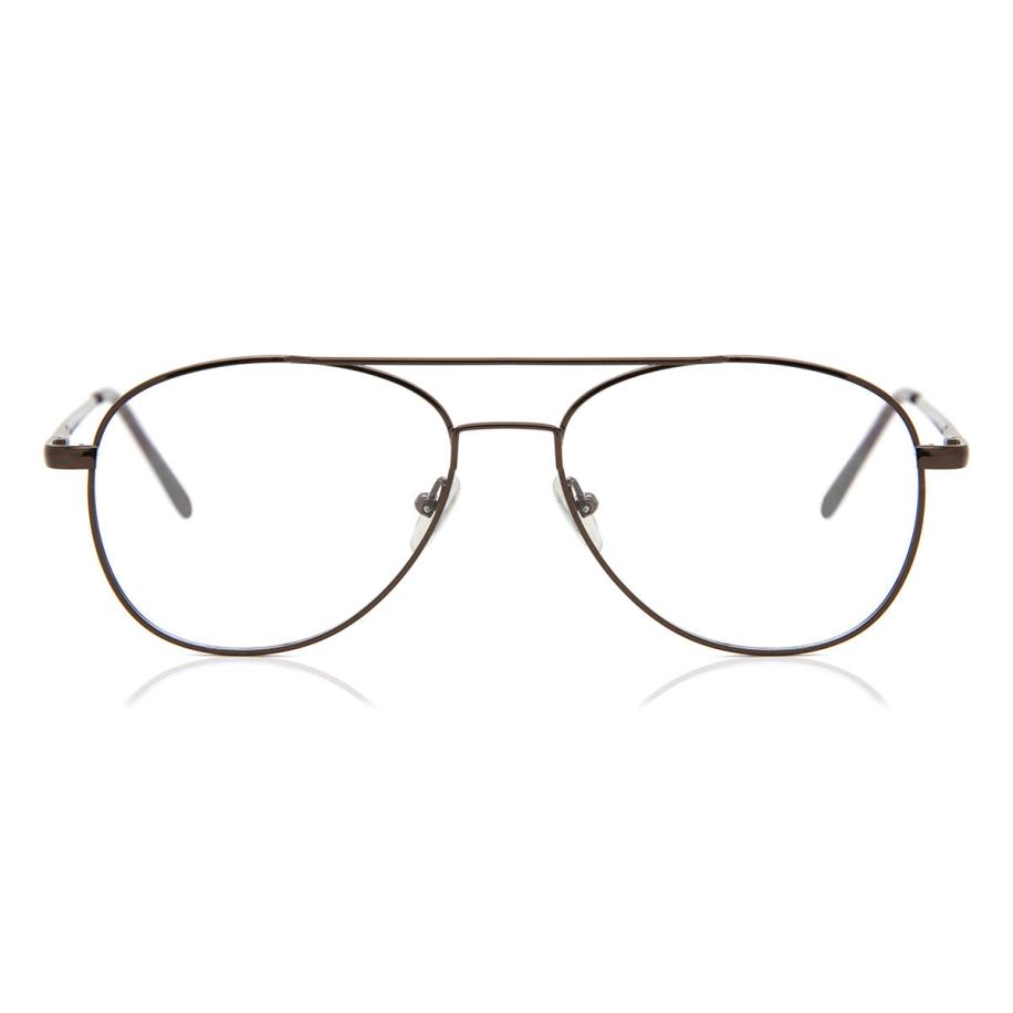 Heren Piloot Volledige rand Metaal Bruin Bril - Anti-Blauwlichtglazen - SmartBuy Collection