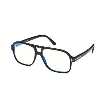 Tom Ford FT6058-B 001 Blauw-Light Block Zwart Heren Bril