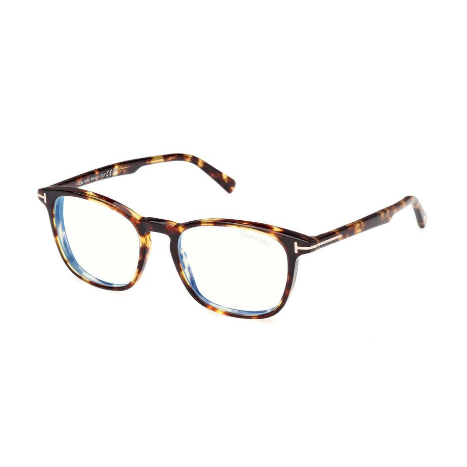 Tom Ford FT5960-B 53 Blauw-Light Block Tortoiseshell Heren Bril