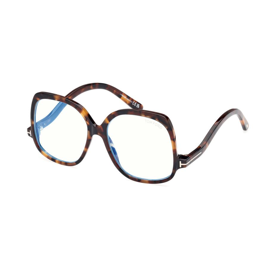 Tom Ford FT5968-B 52 Blauw-Light Block Tortoiseshell Dames Bril