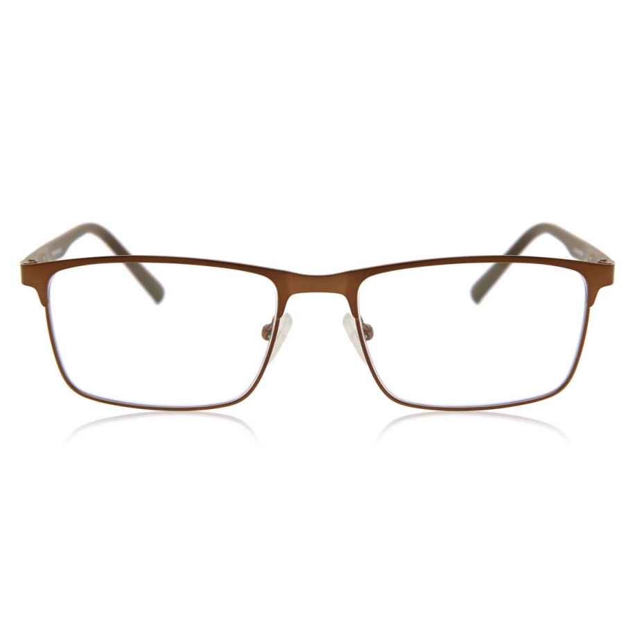 Heren Rechthoek Volledige rand Metaal Bruin Bril - Anti-Blauwlichtglazen - SmartBuy Collection
