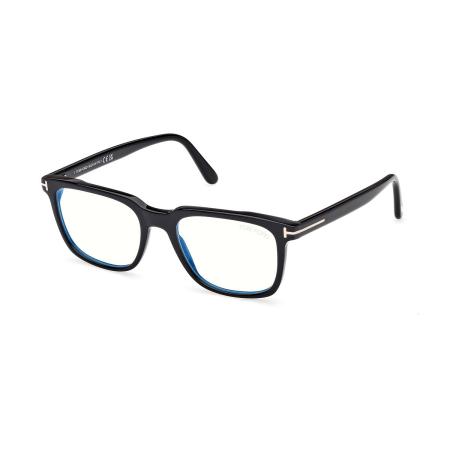 Tom Ford FT6080-B 001 Blauw-Light Block Zwart Heren Bril