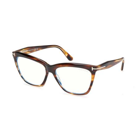 Tom Ford FT6064-B 055 Blauw-Light Block Tortoiseshell Dames Bril