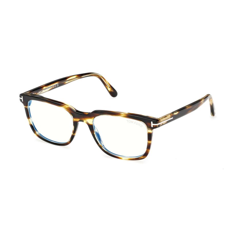 Tom Ford FT6080-B 55 Blauw-Light Block Tortoiseshell Heren Bril
