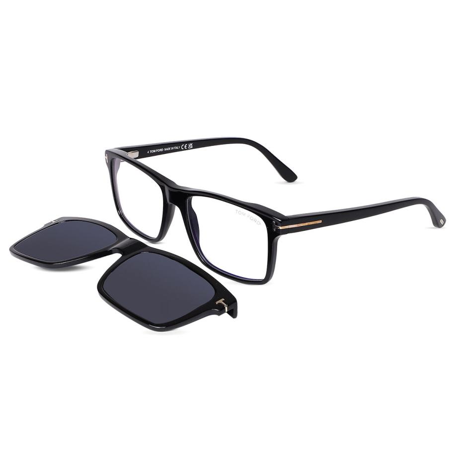 Tom Ford FT5682-B with Clip-On 1 Blauw-Light Block Zwart Heren Bril