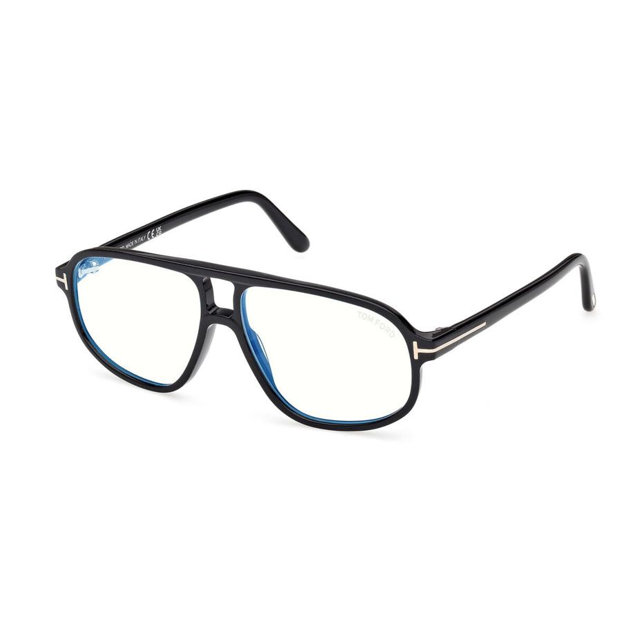 Tom Ford FT6082-B 1 Blauw-Light Block Zwart Heren Bril