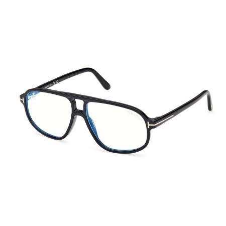 Tom Ford FT6082-B 001 Blauw-Light Block Zwart Heren Bril