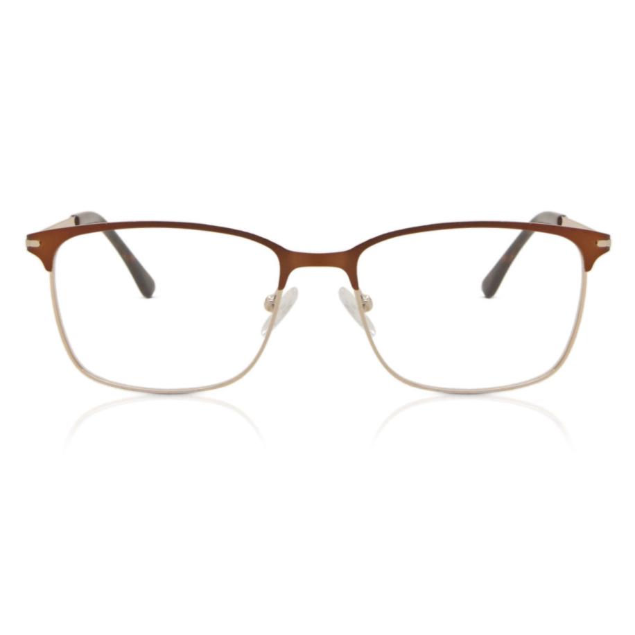 Heren Vierkant Volledige rand Metaal Bruin Bril - Anti-Blauwlichtglazen - SmartBuy Collection