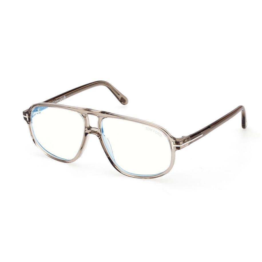 Tom Ford FT6082-B 51 Blauw-Light Block Bruin Heren Bril