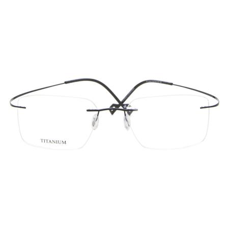 Heren Rechthoek Randloos Titanium Zwart Bril - Anti-Blauwlichtglazen - SmartBuy Collection