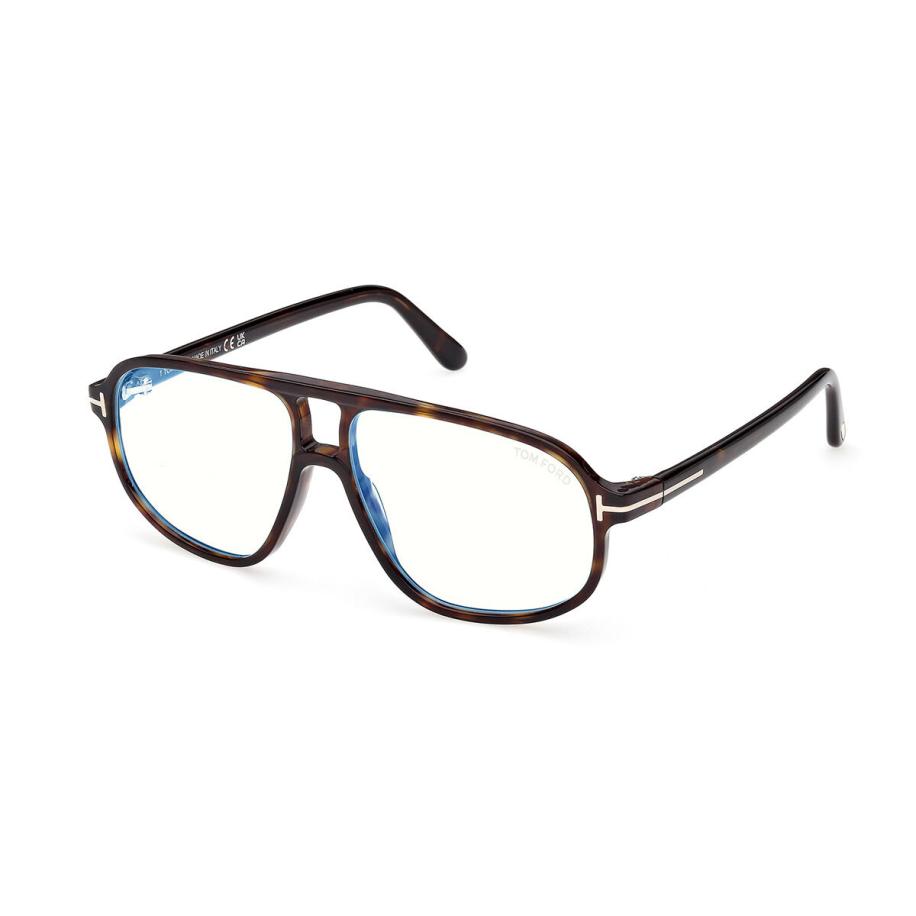 Tom Ford FT6082-B 52 Blauw-Light Block Tortoiseshell Heren Bril