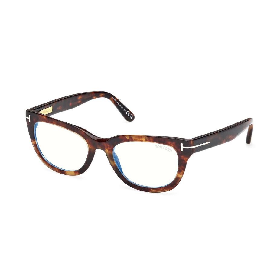 Tom Ford FT6066-B Blauw-Light Block 55 Tortoiseshell Dames Bril