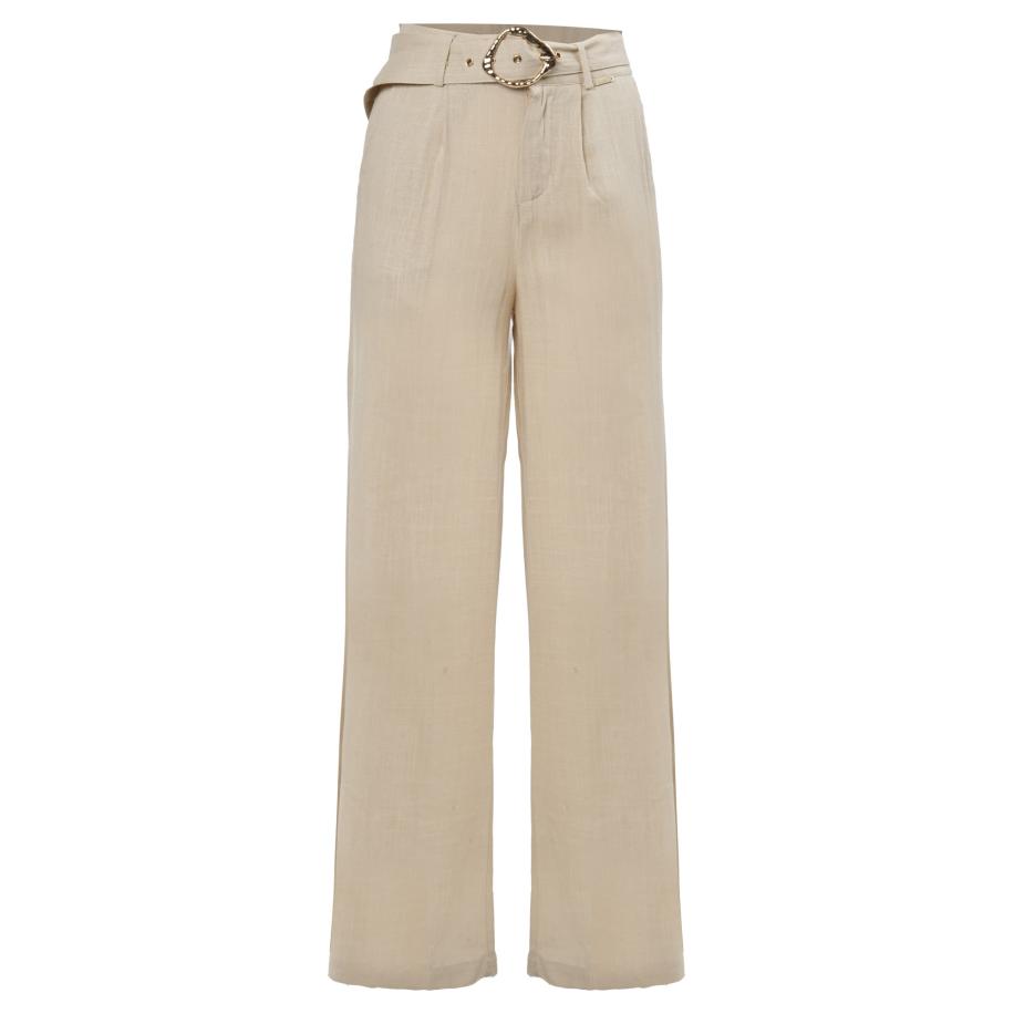 Influencer Influencer Bandplooibroek donkerbeige -