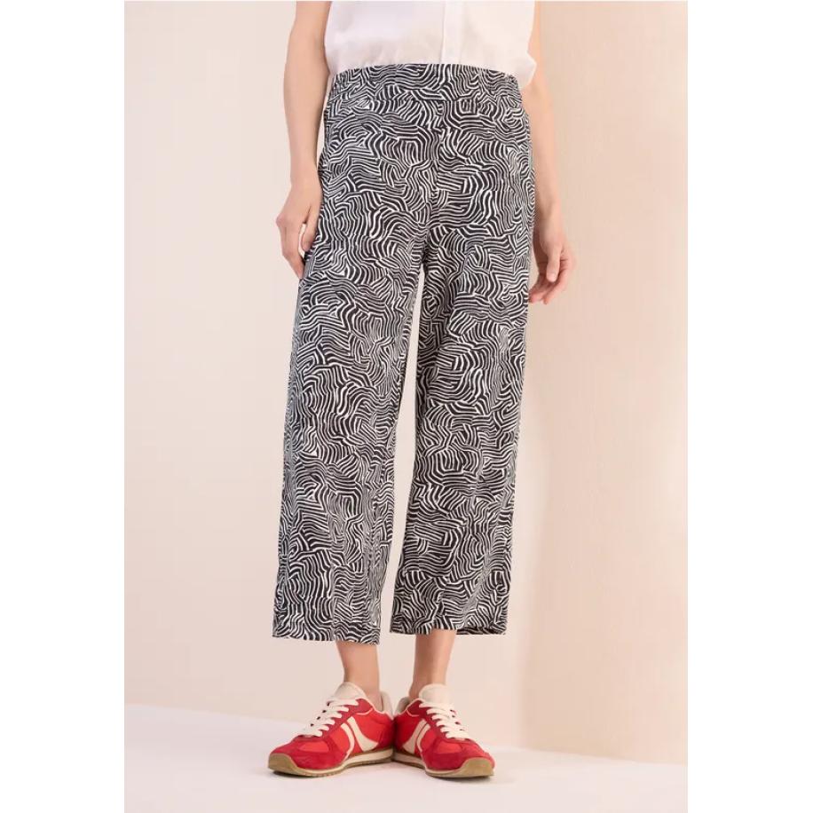 CECIL Broek met gedessineerde Wide Legs Grijs