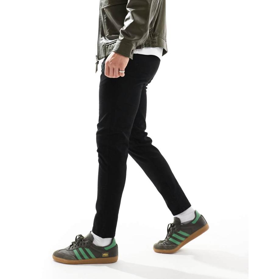 JJ Rebel - Smalle chino in zwart Zwart