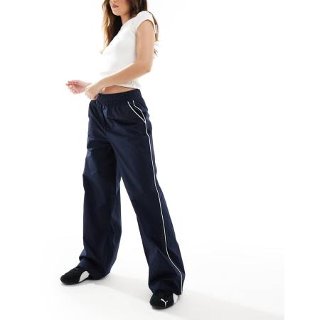 ONLY Broek met wijde pijpen en contrasterende biezen in marineblauw