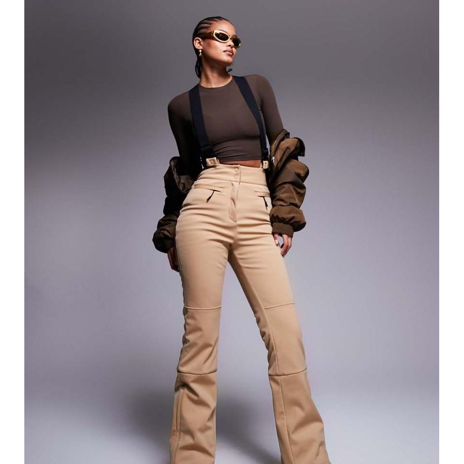 4505 Tall Ski Waterafstotende kickflare skibroek van softshell-stof in caramel-Neutraal Multicolor