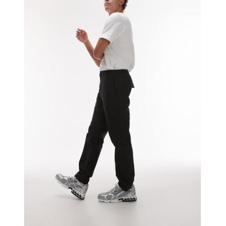 Mango - Performance - Ademende slim-fit broek in zwart